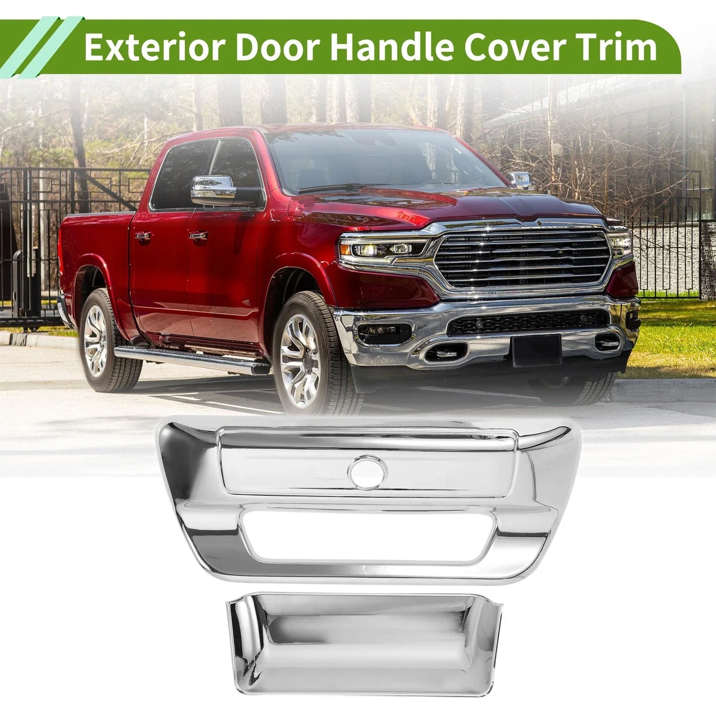 Exterior Door Handle Cover Trim for Dodge Ram 1500 2500 3500 (2019-2025)
