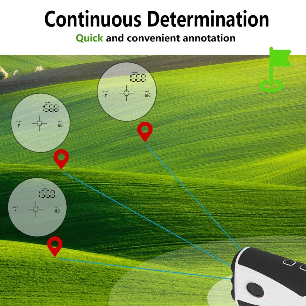 1200 Yards Laser Range Finder 7X Magnification for Golf - USB Charge