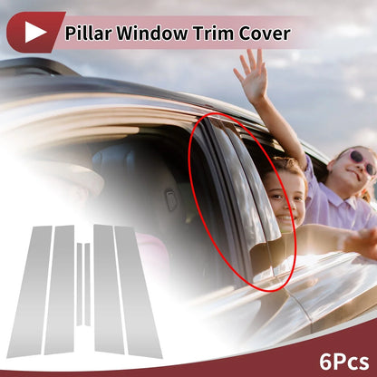 6 Pcs Car Door Pillar Window Trim for Lexus IS (2014-2020) Chrome Silver Tone