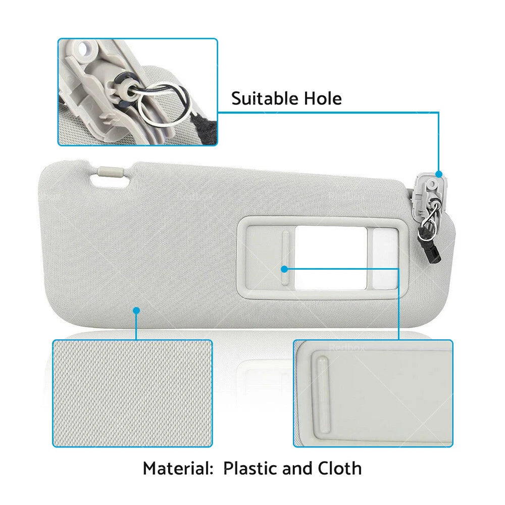 Gray Sun Visor Pair for Mazda CX-9 (2010-2015)