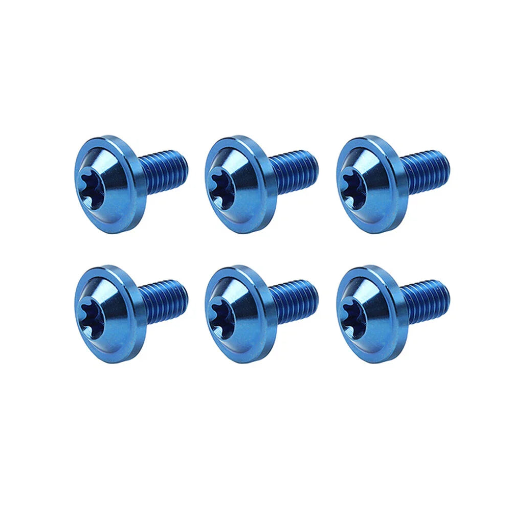 6pcs Blue M6x25mm Torx Head Screws for Bike Motor