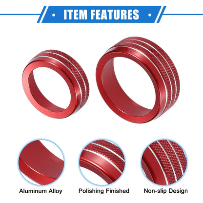 3 x AC Audio Volume Tune Switch Knob Ring Covers for Dodge Dart (2012-2018)
