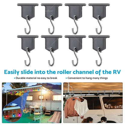 8 Pcs Stainless Steel Awing S Hook Hanger for Caravan Motorhome