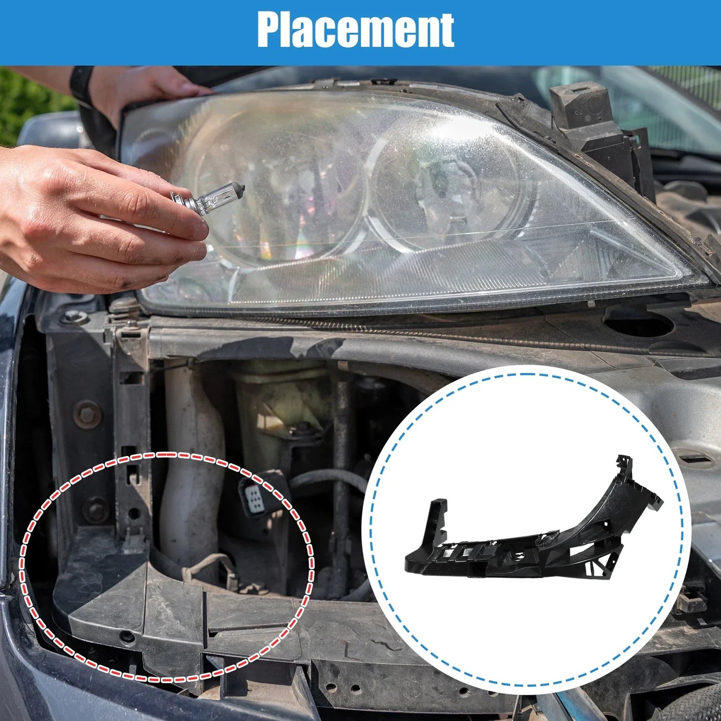 Left Driver Side Headlight Bracket for Mercedes-Benz ML350 (2012-2015)