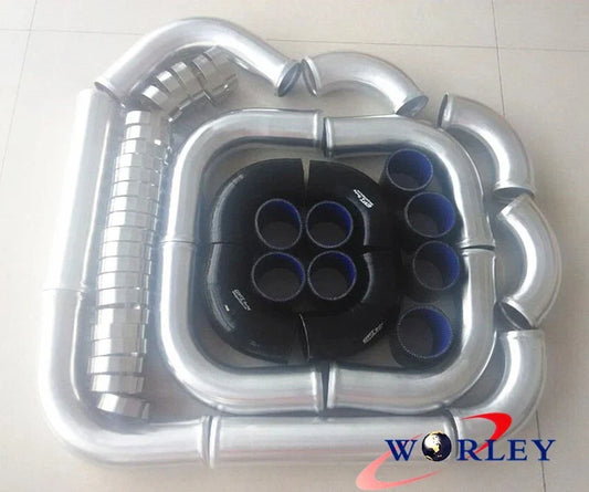 3" 76mm Aluminum Universal Intercooler Turbo Piping Kit for Cars