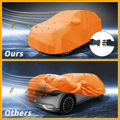 Waterproof All Weather Car Cover for Hyundai Ioniq 6 (2023) - Orange 210D-PU