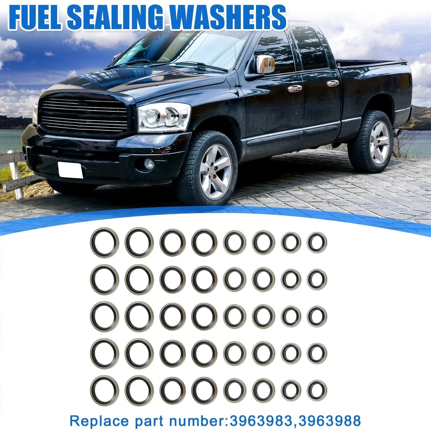 Car Fuel Sealing Washers Set for Dodge 12V 24V 5.9L 6.7L ( Specified)