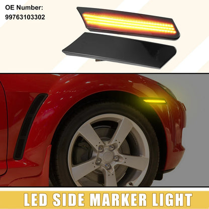 LED Side Marker Light for Porsche 997 (Amber, Black) - 1 Pair