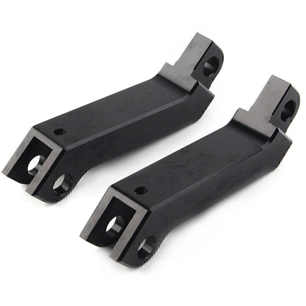 Black Cut Male Mount Foot Peg Extensions for Harley Sportster Softail Road King (2004-2023)
