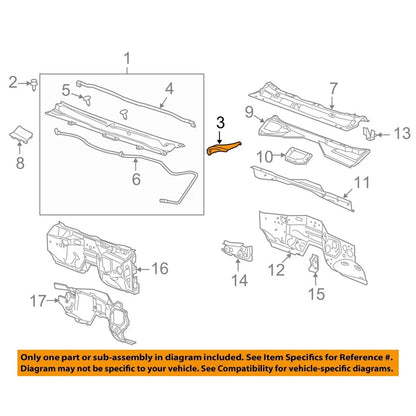 Left Side Windshield Cowl Vent Cover for 2015-2019 Silverado Sierra