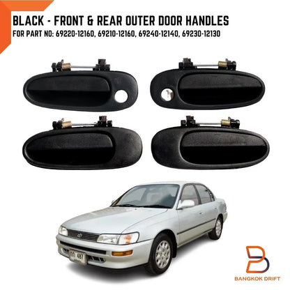 Black Outer Door Handles for Toyota Corolla AE100 AE101 AE102 (1992-1998)
