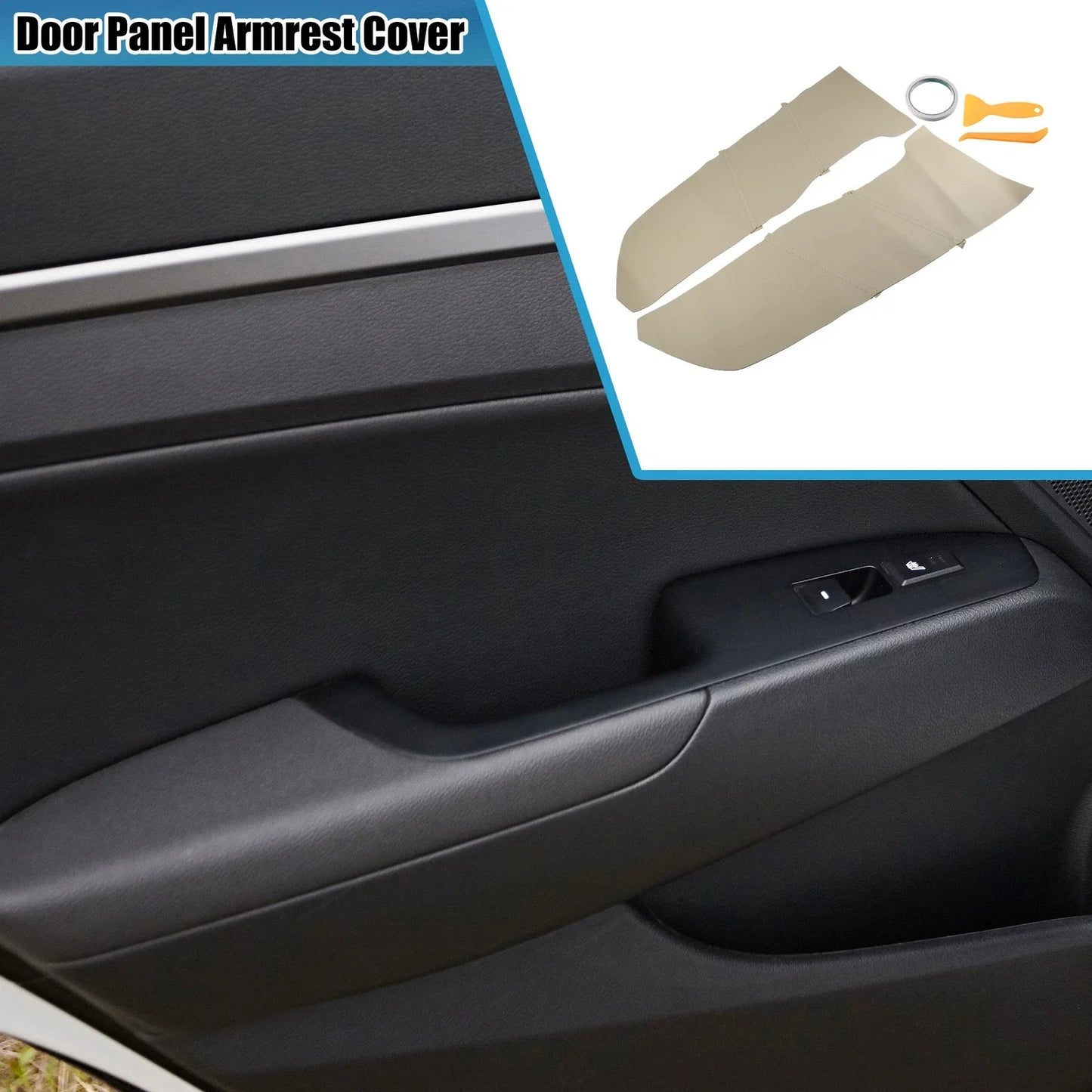 Front Door Panel Armrest Covers for Honda Accord (2008-2012) - Beige 1 Pair