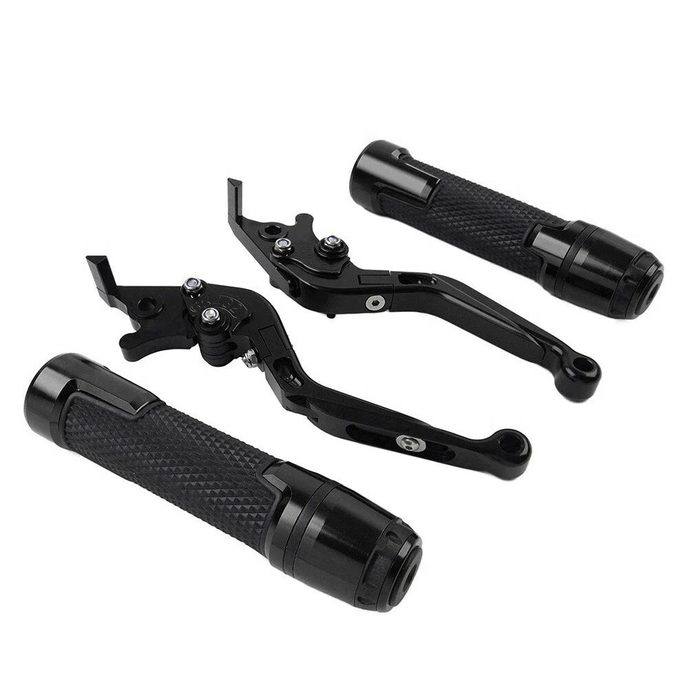 Black Extendable Brake Clutch Levers & Grips for Kawasaki Z1000 (2010-2023)