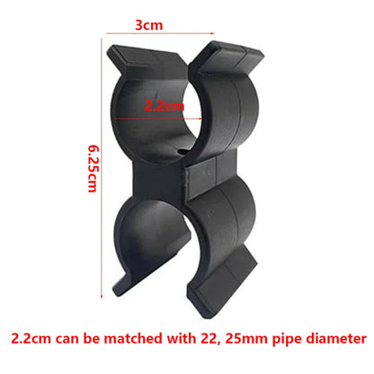 Black Pole Clips for Bimini Top Anti-Rattle Brace Rowing Boat
