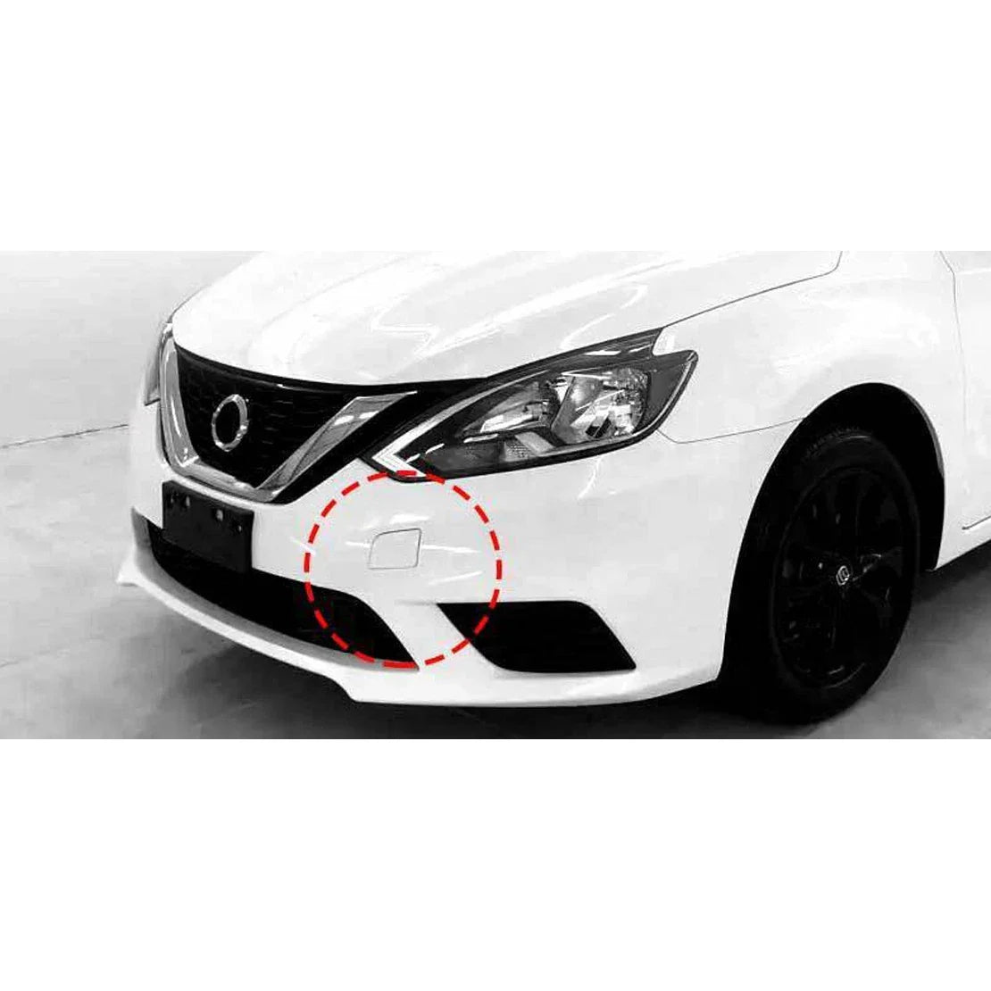 Bumper Tow Eye Hook Cover for Nissan Sentra 2016-2019 Unpainted