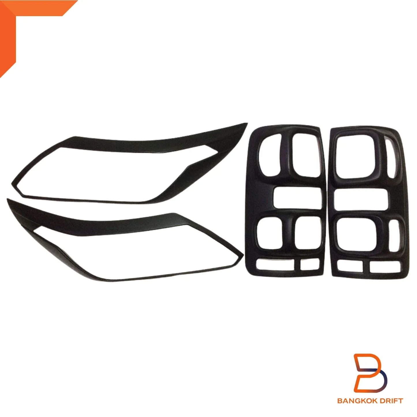 Matte Black Head Tail Light Lamp Cover Trim for Holden Colorado (2016-2023)