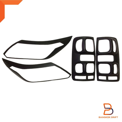 Matte Black Head Tail Light Lamp Cover Trim for Holden Colorado (2016-2023)