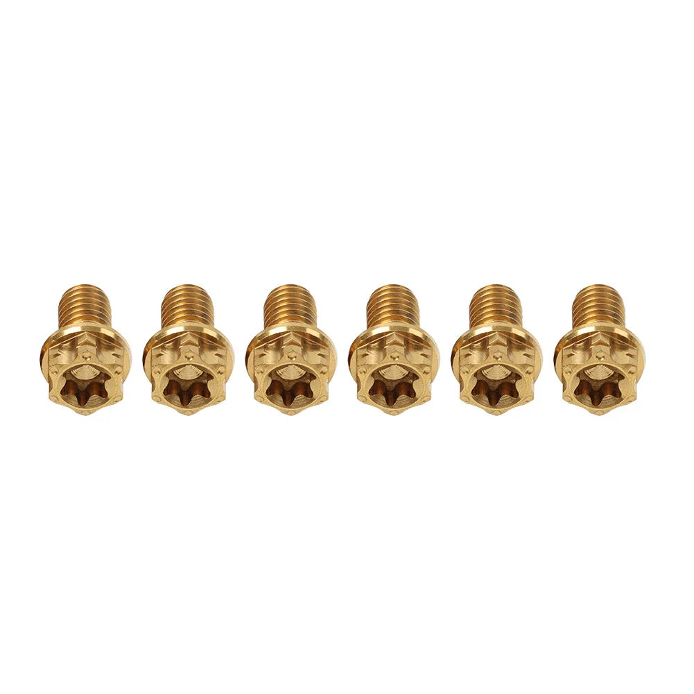 6pcs M6x10mm Titanium Torx Head Flange Screws for Motorcycle/Bike/Bicycle