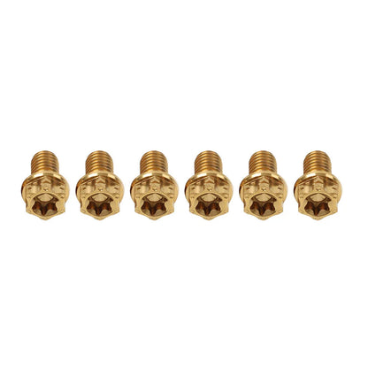 6pcs M6x10mm Titanium Torx Head Flange Screws for Motorcycle/Bike/Bicycle