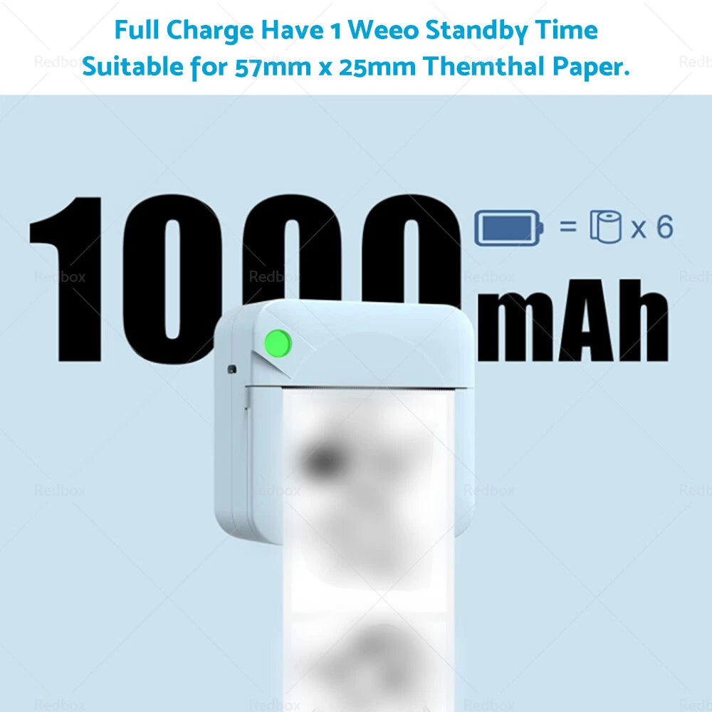 Wireless Mini Photo Printer - Bluetooth Pocket Thermal Inkless Printer