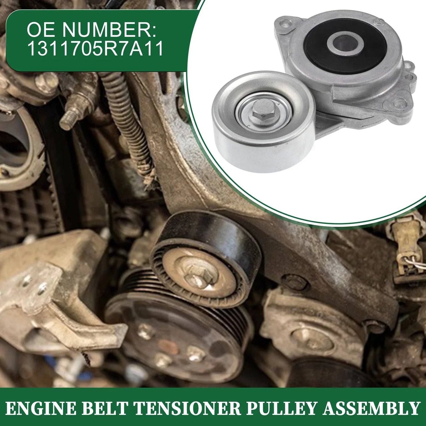 Engine Belt Tensioner Pulley Assembly for Honda Fit (2015-2018)