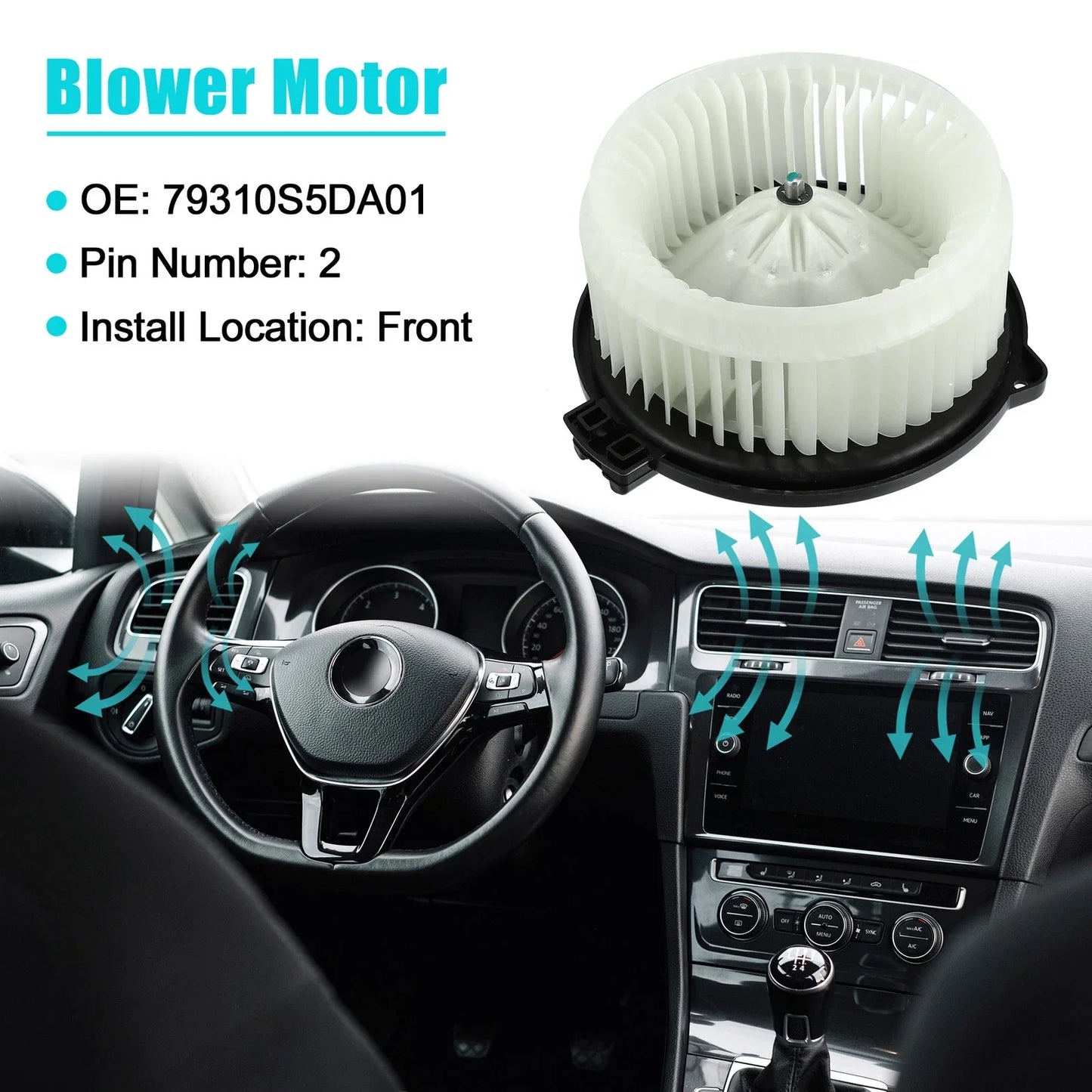 Front HVAC Blower Motor Assembly for Honda Civic (2001-2005)