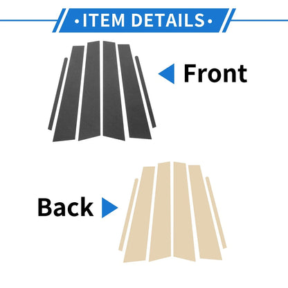 6 x Door Pillar Window Trim for Hyundai Creta Ix25 Carbon Fiber Black