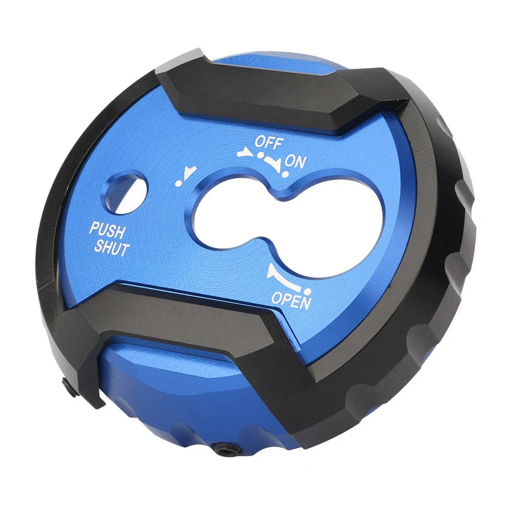Blue CNC Aluminum Motor Seat Lock Cover Cap for Yamaha NMAX 155 (2015-2016)