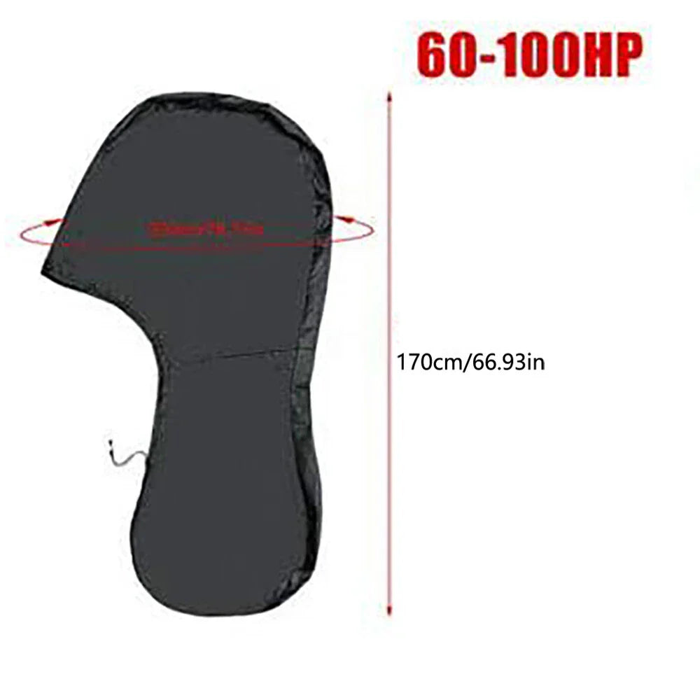 Black Full Cover Waterproof Outboard Motor Engine Protector for 60HP-100HP