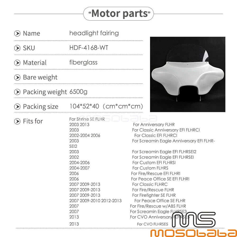 6x9 Speaker Batwing Fairing Windshield for Harley Road King (2004-2023)