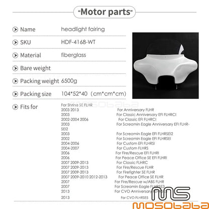 6x9 Speaker Batwing Fairing Windshield for Harley Road King (2004-2023)