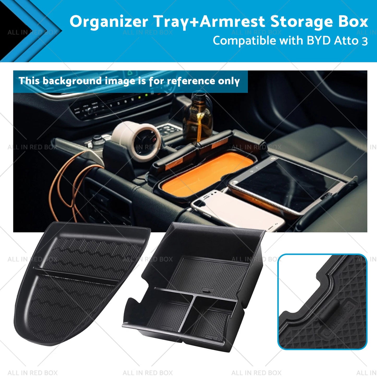 Armrest Storage Box & Organizer Tray for BYD Atto 3 (2022-2023)