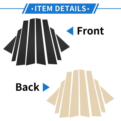 8 Pcs Black Door Pillar Window Trim for Hyundai Elantra (2007-2010)