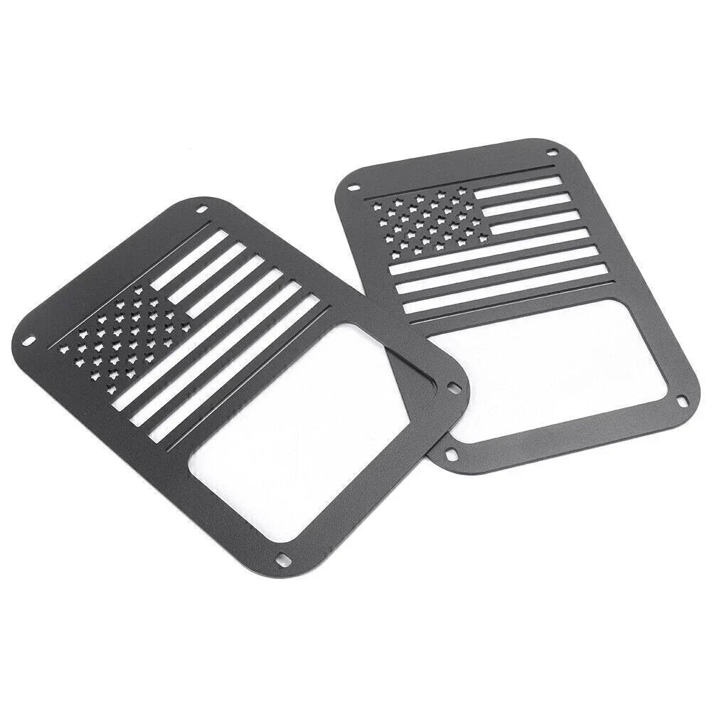 Rear American Flag Tail Light Covers for Jeep Wrangler JK (2007-2016)