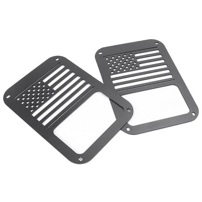 Rear American Flag Tail Light Covers for Jeep Wrangler JK (2007-2016)