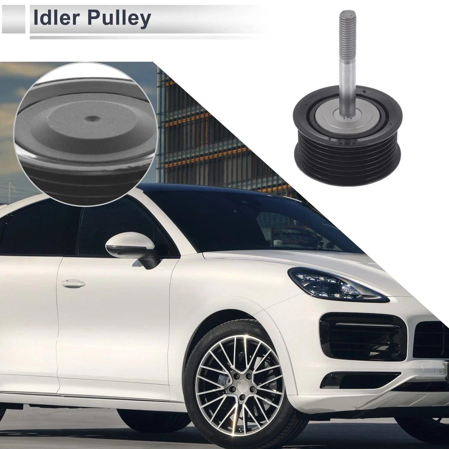 Drive Belt Idler Pulley for Porsche Cayenne (2008-2015) Black 1 x Piece