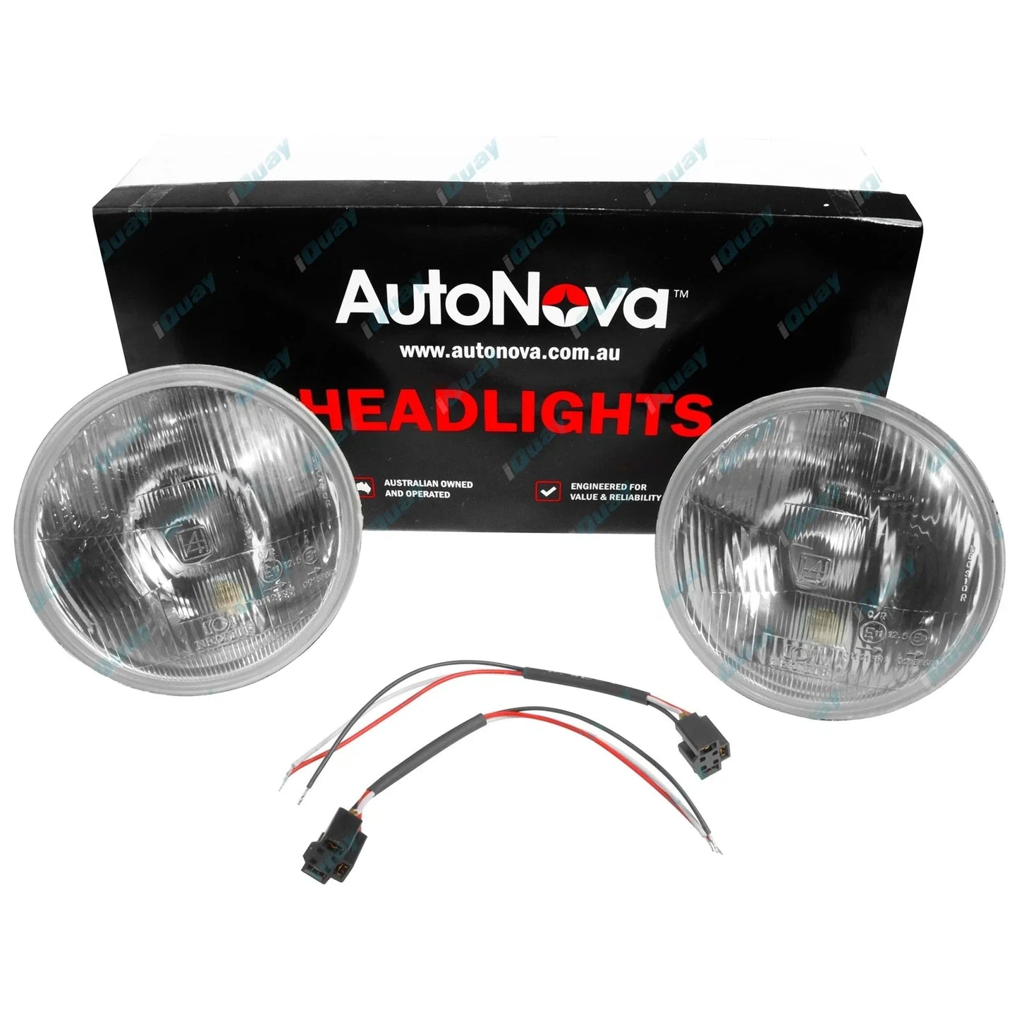 7" Round Curved Glass Headlight Pair