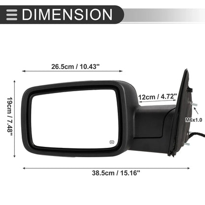 Tow Mirrors for Dodge Ram 1500 2009-2018 with Temperature Sensor - 1 Pair