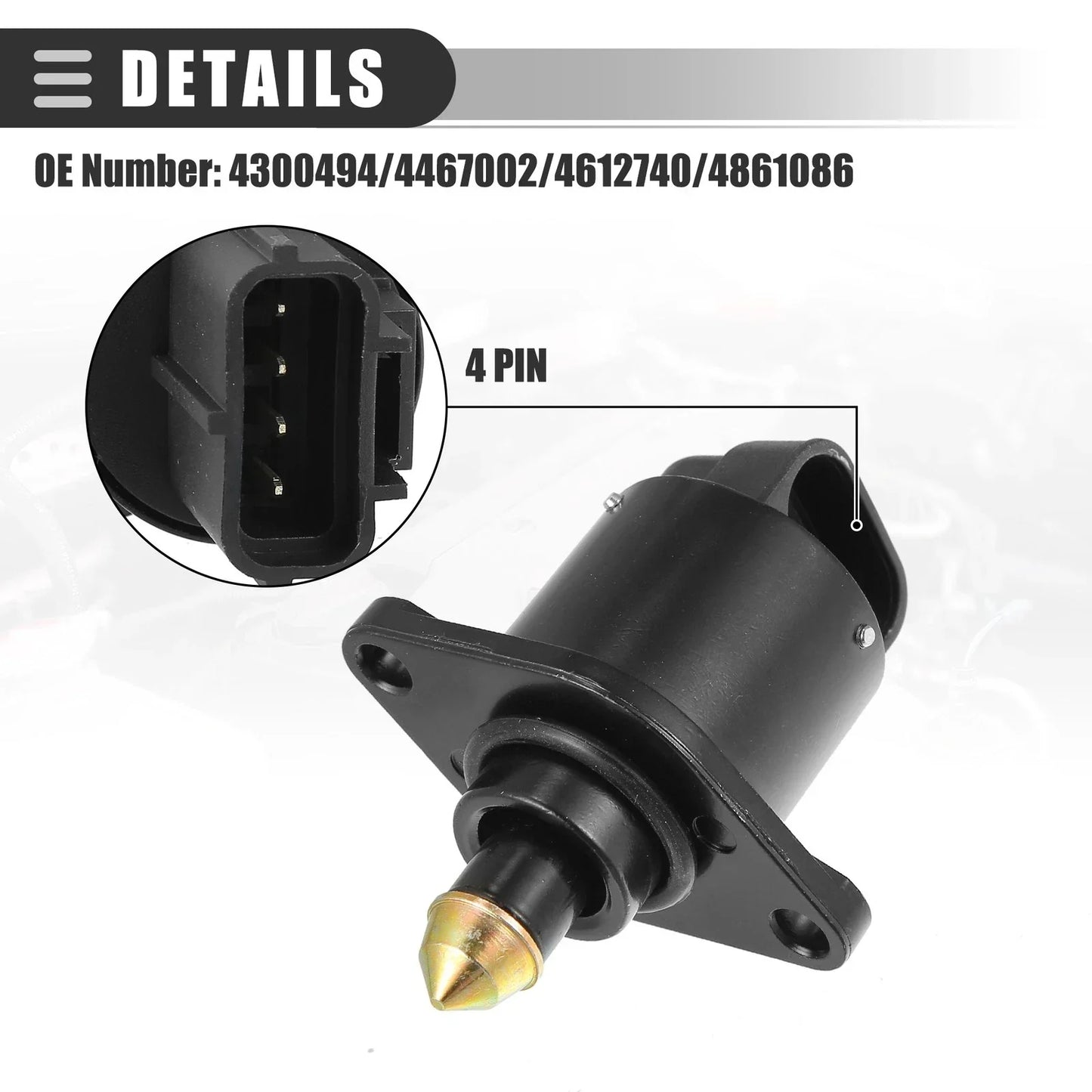Idle Air Control Valve for Chrysler Town & Country (1988) Metal