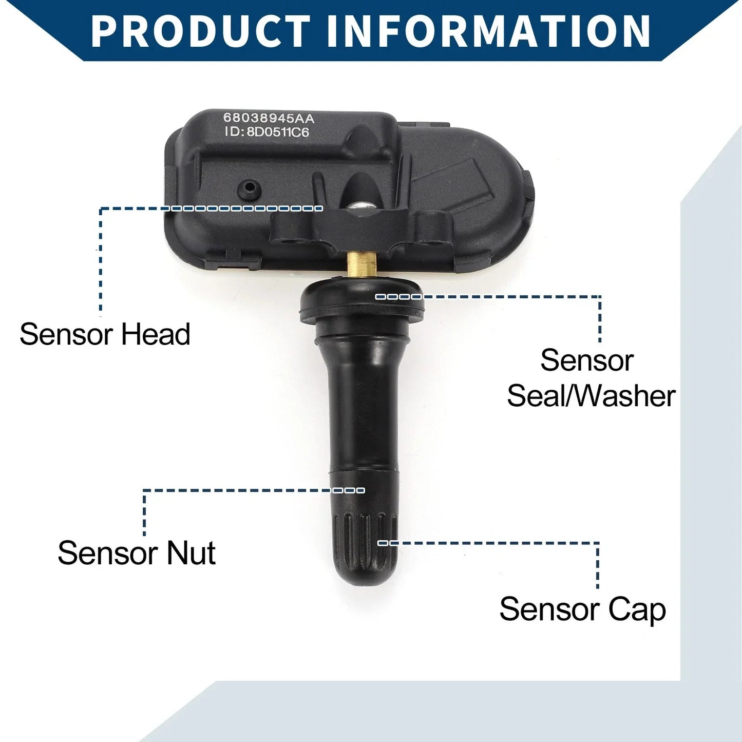 Tire Pressure Sensor 433MHz for Dodge Sprinter 2500 (2007-2009) 1 x Pc
