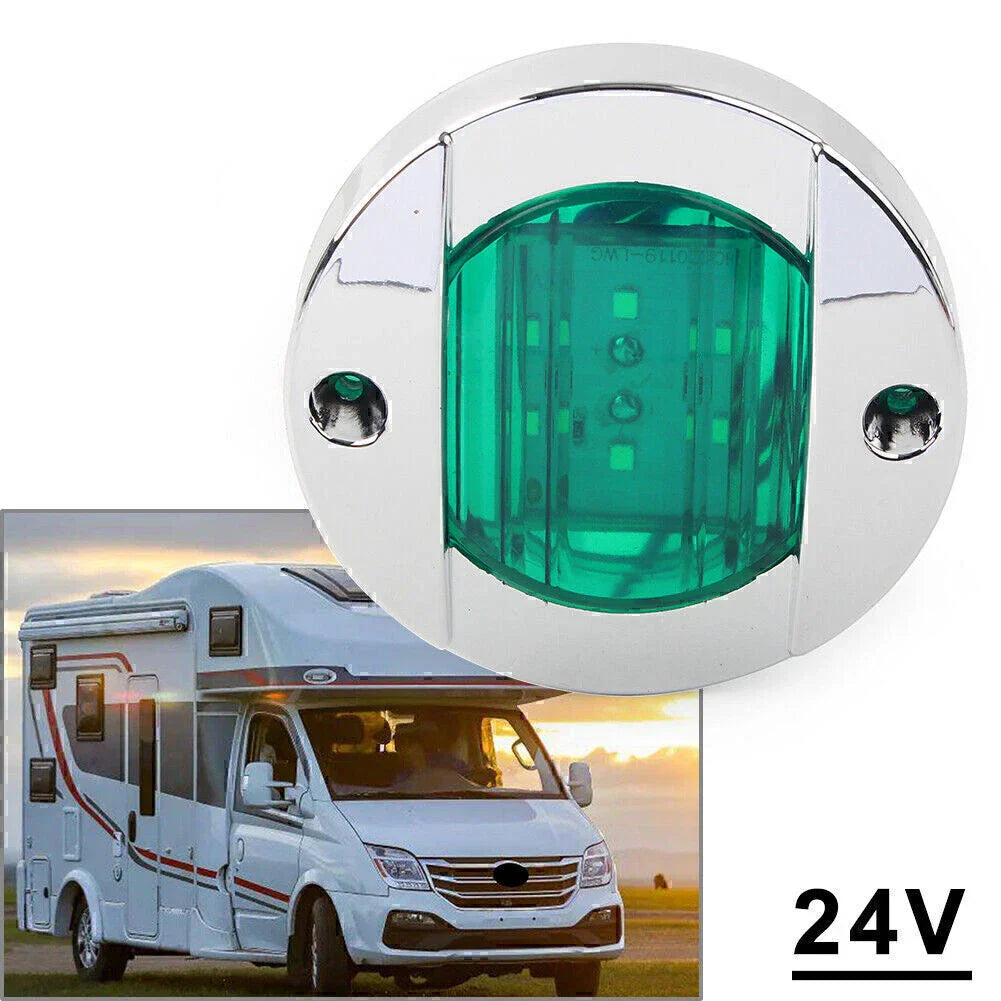 24V LED Side Marker Lights  Green for Truck Trailer RV Boat