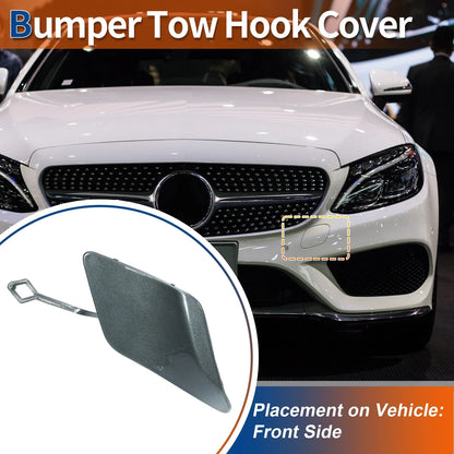 Front Bumper Tow Hook Cap for Mercedes-Benz C250 C350 (2012-2015) Grey