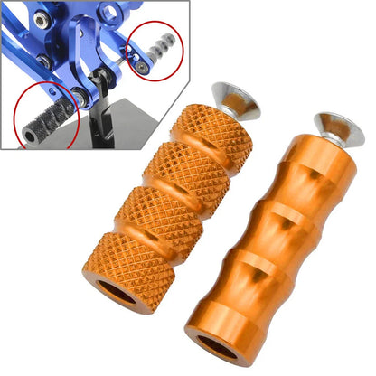 6mm Foot Pegs for Universal Motorcycle - Gear Shift Brake Lever Pedal Orange