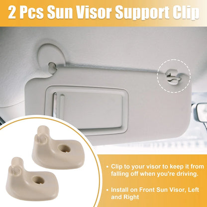 2 x Beige Sun Visor Support Clip Retainers for Dodge Chrysler