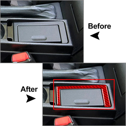 Red Gear Shift Panel Storage Box Cover Trim for BMW 3 Series (1991-1999)