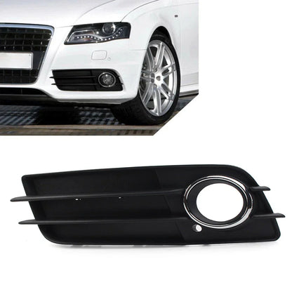 Left Front Fog Light Grille Cover w/Chrome Ring for Audi A4 S4 (2008-2012)
