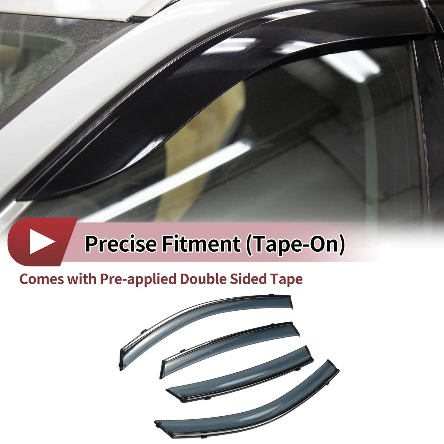 Window Deflectors for Honda Civic Side Window Vent Visors Black (2016-2021)