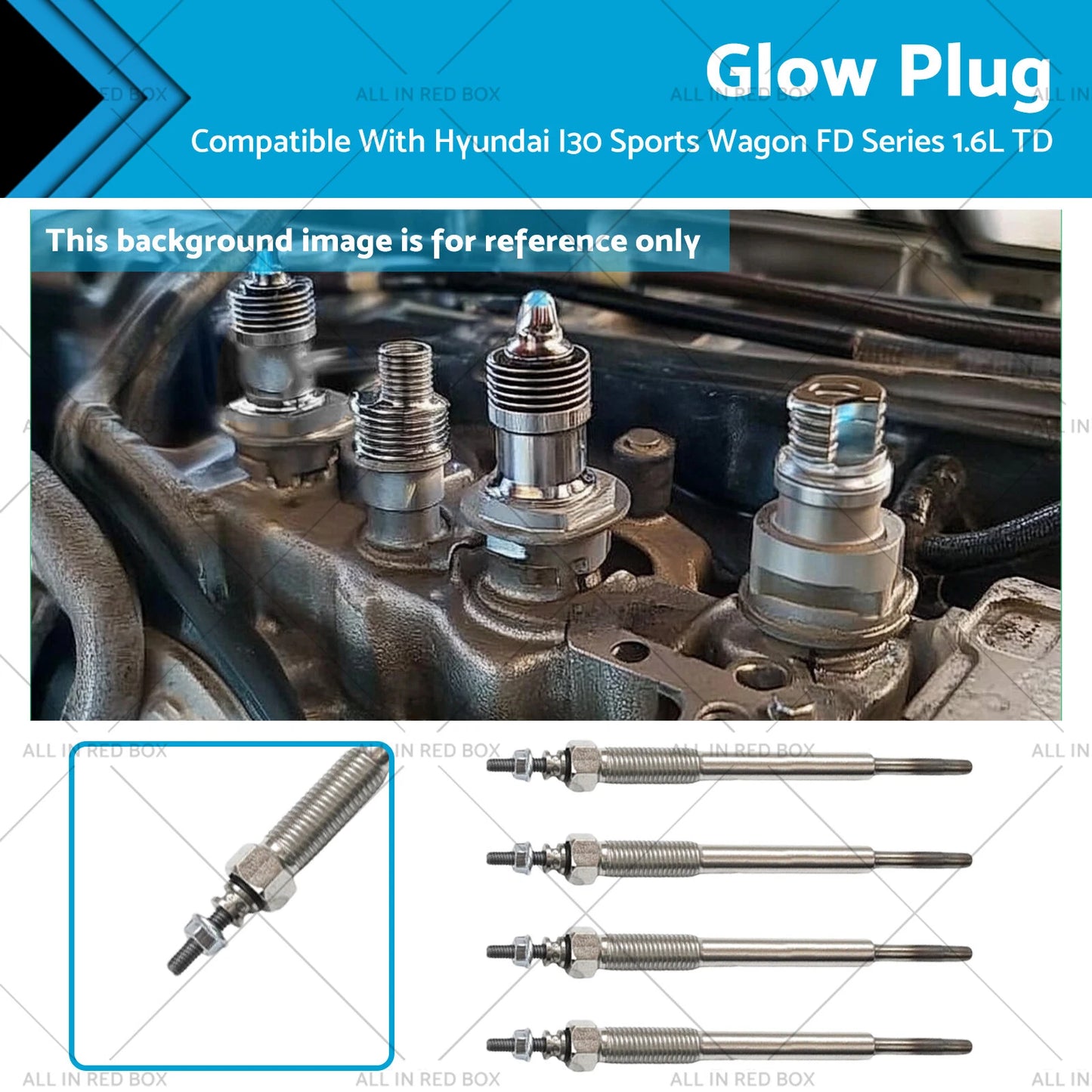 4 x Glow Plug Set for Hyundai I30 Sports Hatchback Wagon (2007-2012)