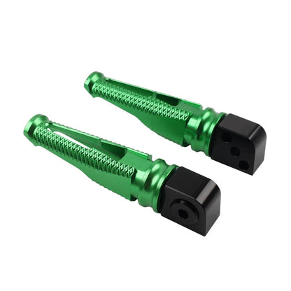 Green Passenger Rear Footrest Pegs for Kawasaki Z300, 400, 650, 900, ZX6R (2015-2023)