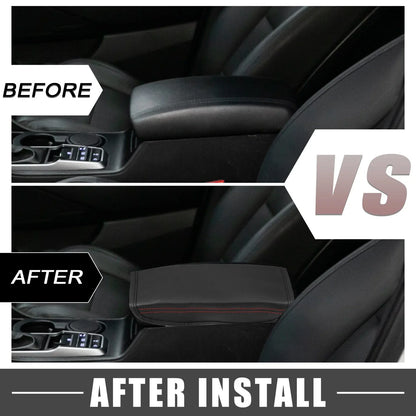 Car Center Console Armrest Cover for Hyundai Tucson (2016-2021) Black Red